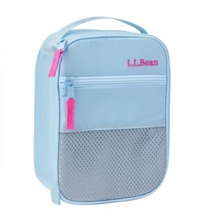 NEW! L.L. Bean Sky Blue Lunch Tote with Pink Details NWT